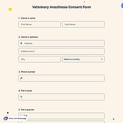 Veterinary Anesthesia Consent Form