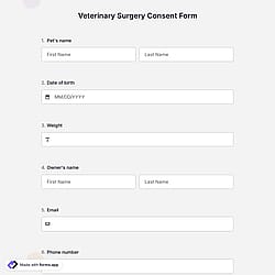 Veterinary Surgery Consent Form 