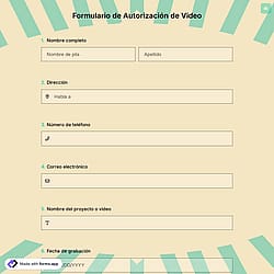 Formulario de Autorización de Video
