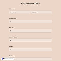 Employee Contact Form