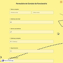Formulário de Contato do Funcionário