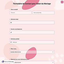 Formulaire de Contact pour Salon du Mariage