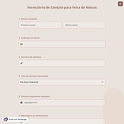 Formulário de Contato para Feira de Noivas