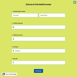 Zahnarzt Kontaktformular