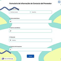 Formulario de Información de Contacto del Proveedor
