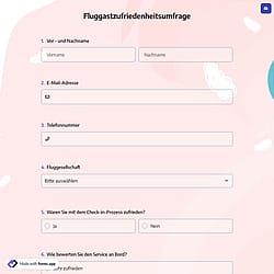 Fluggastzufriedenheitsumfrage