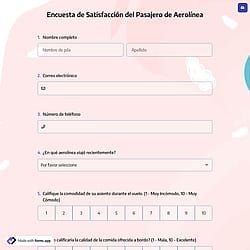 Encuesta de Satisfacción del Pasajero de Aerolínea