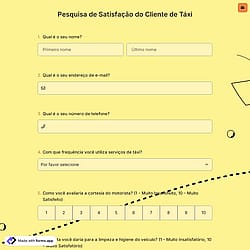 Pesquisa de Satisfação do Cliente de Táxi