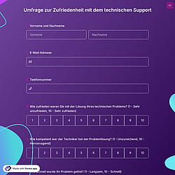 Umfrage zur Zufriedenheit mit dem technischen Support