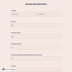 Auction Donation Form 