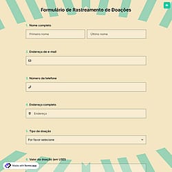 Formulário de Rastreamento de Doações
