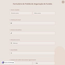 Formulário de Pedido de Angariação de Fundos
