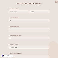 Formulario de Registro de Evento