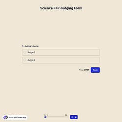 Science Fair Judging Form 