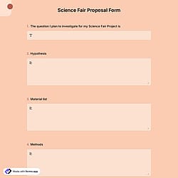 Science Fair Proposal Form