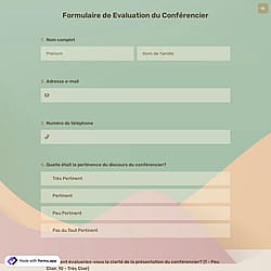 Formulaire de Evaluation du Conférencier
