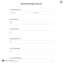 Sprecheranfrage-Formular