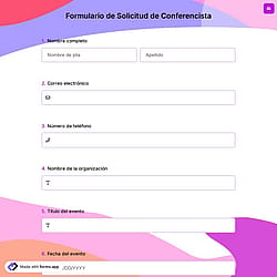 Formulario de Solicitud de Conferencista