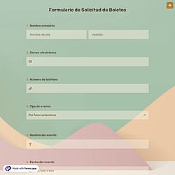 Formulario de Solicitud de Boletos