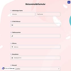Reiseanmeldeformular