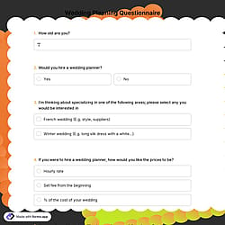 Wedding Planning Questionnaire 