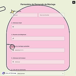Formulaire de Demande de Mariage