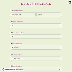 Formulario de Solicitud de Boda