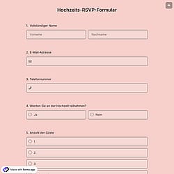 Hochzeits-RSVP-Formular