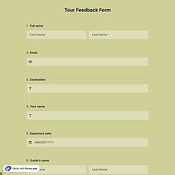 Tour Feedback Form