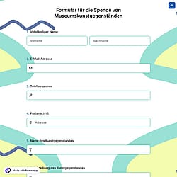Formular für die Spende von Museumskunstgegenständen