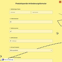 Produktspende-Anforderungsformular