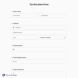 Tax Donation Form 