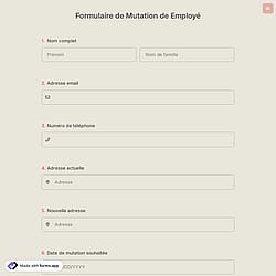 Formulaire de Mutation de Employé