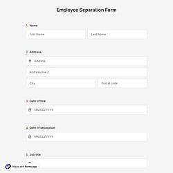 Employee Separation Form 