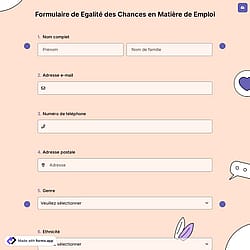 Formulaire de Egalité des Chances en Matière de Emploi