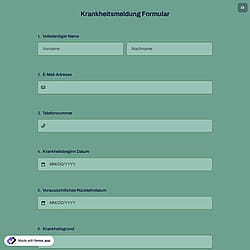 Krankheitsmeldung Formular