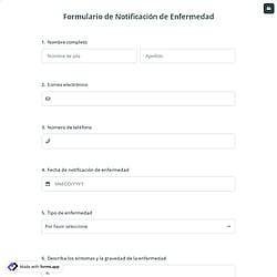 Formulario de Notificación de Enfermedad