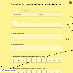 Formulario de Evaluación de Jugadores de Baloncesto