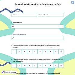 Formulaire de Evaluation du Conducteur de Bus