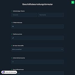 Geschäftsbeurteilungsformular