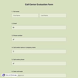 Call Center Evaluation Form