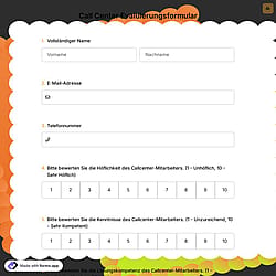 Call Center Evaluierungsformular