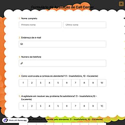 Formulário de Avaliação de Call Center