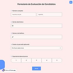 Formulario de Evaluación de Candidatos