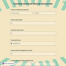 Formulario de Informe Diario de Construcción