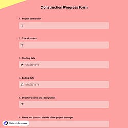 Construction Progress Form