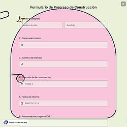 Formulario de Progreso de Construcción