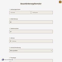 Bauanforderungsformular