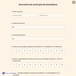 Formulário de Avaliação do Conselheiro