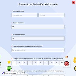 Formulario de Evaluación del Consejero